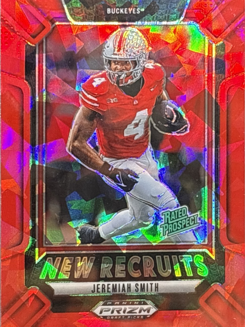 Panini Red Parallel Prizm Jeremiah Smith New Recruits Rookie Football Card